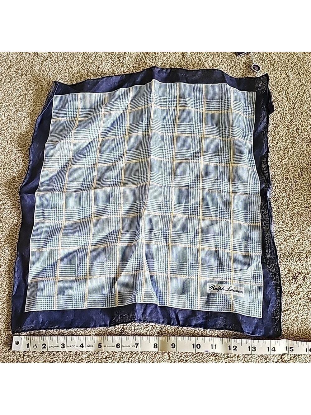 Ralph Lauren Purple Label 100% Linen Pocket Square Handkerchief New with tag